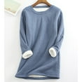 thumbnail image 3 of IKemiter Chandail Doux et Confortable pour Femme pour Mère, Chaud en Molleton, Manches Longues, Col Rond, Haut, Approvisionnement d'Hiver, 3 of 7