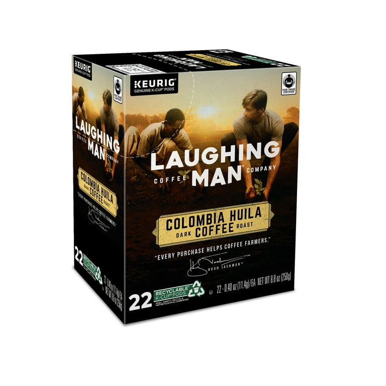 Laughing Man Colombia Huila Dark Roast Coffee, Keurig K-Cup Pod