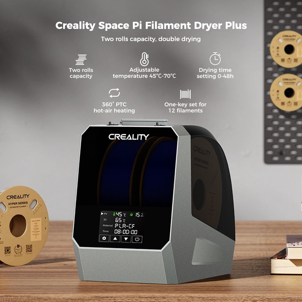 Creality Space Pi Filament Dryer Plus 2 Rolls Capacity Design 3D Printers 360° Hot Air Heating for PLA TPU ABS PETG