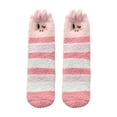 thumbnail image 2 of QLEICOM Socks for Women,Women's Non-Shedding Fleece Socks with Christmas Print and Antiskid Grips Plush House Socks Provide Maximum Warmth for Indoor Winter Comfortable Pink, 2 of 3
