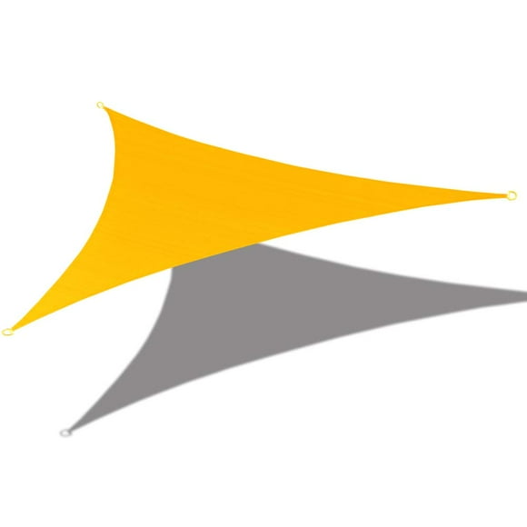 Alion Home 12' x 12'x 12' Triangle Waterproof Woven Sun Shade Sail in Vibrant Colors (Mango Yellow)