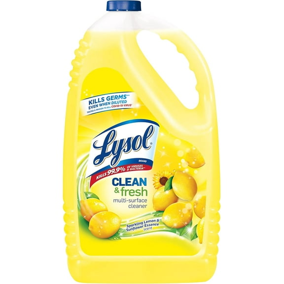 Multi-Surface Cleaner, Sanitizing and Disinfecting Pour, to Clean and Deodorize, Sparkling Lemon and Sunflower Essence, 144 Fl Oz