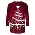 thumbnail image 5 of LEKWK Christmas Womens T-Shirts Graphic Tees Xmas Tree Crew Neck 3/4 Sleeve Tops Christmas Shirts for Women V Neck Funny Christmas Outfits Women, 5 of 5