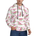 thumbnail image 2 of Uemuo Watermelon Pattern Men's Hoodie - Casual Pullover Hoodie with Kangaroo Pocket, Stylish Hooded Sweatshirt for Everyday Wear-XX-Large, 2 of 7