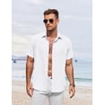 thumbnail image 2 of COOFANDY Mens Short Sleeve Button Down Shirt Lightweight Casual Shirts for Vacation Shirts, 2 of 6