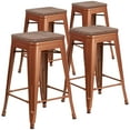 thumbnail image 2 of BizChair 4 Pk. 24" High Backless Copper Counter Height Stool with Square Wood Seat, 2 of 2