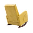 thumbnail image 2 of Accent Rocking Chair, Modern Tufted Upholstered High Back Armchair with Solid Wood Baseand Side Pocket, Comfortable Rocker Glider Chair for Nursery, Living Room, Bedroom, Yellow, 2 of 7