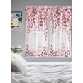 thumbnail image 3 of Bedroom Curtains 63 Inches length, Pink Eucalyptus Leaves Window Treatment Curtain Drapes, Summer Botanical Watercolor Rod Pocket Curtain Panels for Living Room Kitchen, 42"x63", 2 Panels, 3 of 7