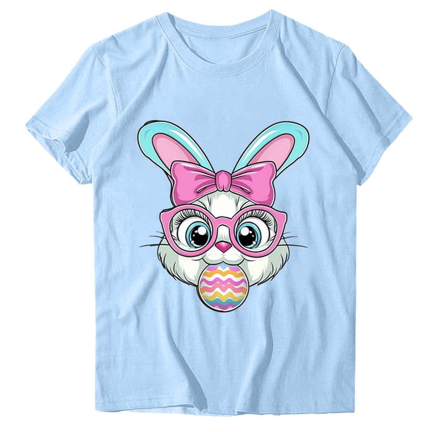 Camisetas de Manga Larga de las Mujeres Pascua Impresión Cuello Redondo Suelto Casual Suave Poliéster Primavera Verano Vacaciones Suéter Tops