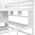 thumbnail image 5 of Full Size Loft Bed with Built-In Study Desk, Shelves & Storage Stairs - Space-Saving Design for Teens, Dorms, Small Rooms, White, 5 of 9