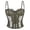 Army Green, variant on Women's Vintage Floral Printed Boned Corset Underbust Hourglass Shaping Waist Trainer Bodice for Club Party Layering