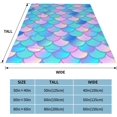 thumbnail image 4 of Mermaid Scales Sequins Printed Flannel Blanket , Fleece Throw Blanket Super Soft Thicken Blanket Fuzzy Warm Cozy Plush Microfiber Blankets for Bed Couch Sofa and All Season 80"x60", 4 of 6