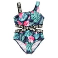 thumbnail image 2 of uublik One Piece Swimsuit for Girls Leaves Print Swimsuit Bikini Bathing Swimming, Sizes 8-14, 2 of 5