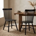 thumbnail image 3 of Dayalane Farmhouse Windsor Dining Chairs Set of 2, Solid Wood Spindle Back Dining Side Chairs, Mid-Century French Country Oak Kitchen Chairs for Dining Room Living Room Kitchen Restaurant, Black, 3 of 17