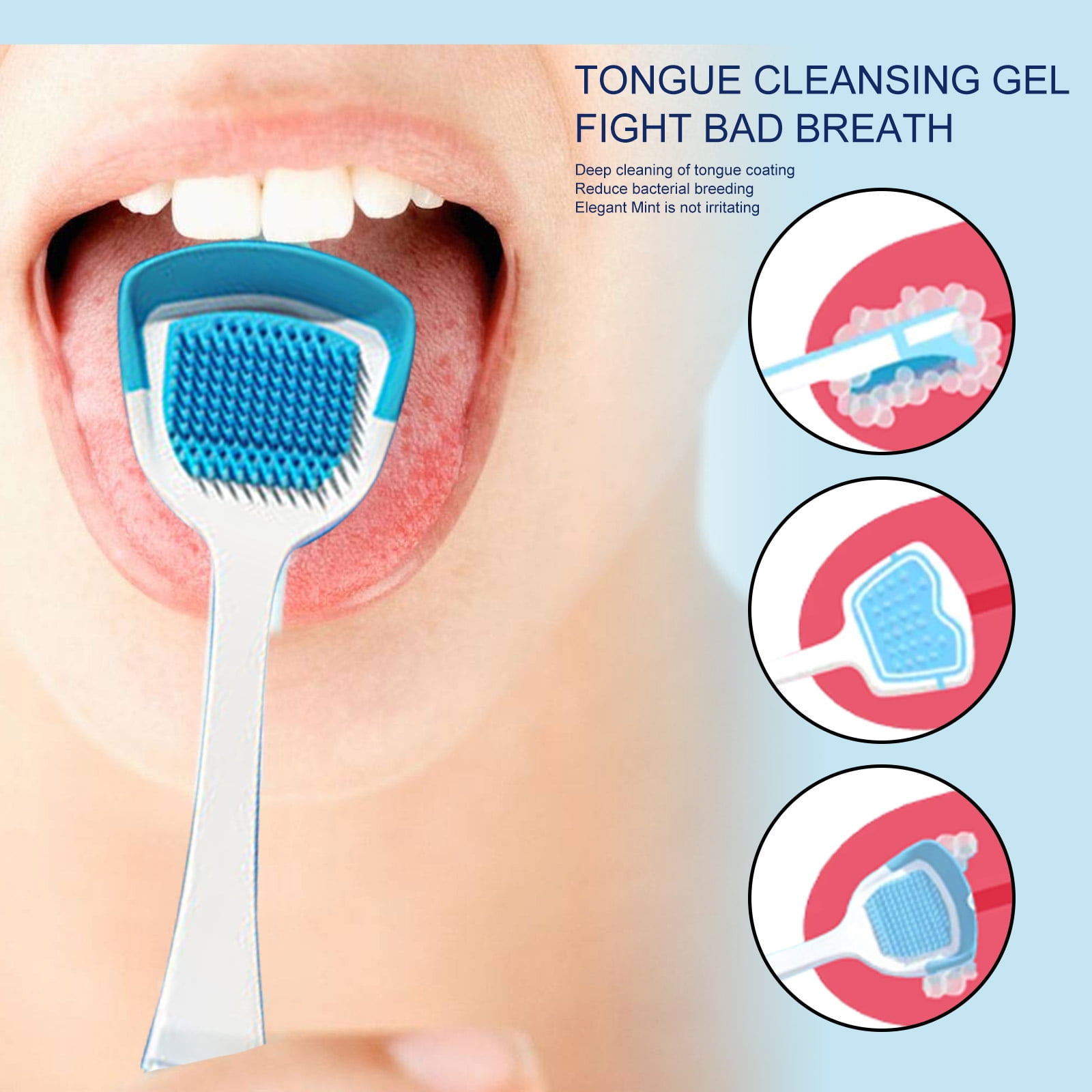 Alvantor Tongue Gel Cleaner Oral Care Kit with Brush for Adults 1.76oz