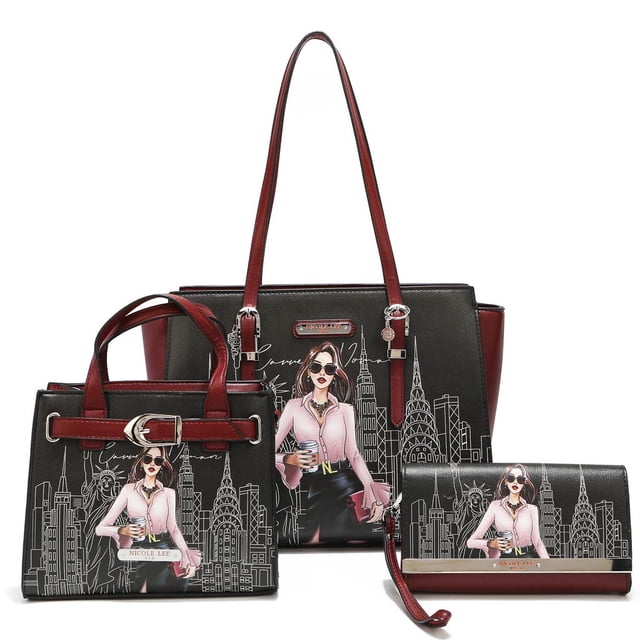 Set Marca Nicole Lee Satchel/de mano/cartera Career Woman Nicole Lee 3 Pcs