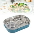 thumbnail image 3 of Fiambrera portátil de acero inoxidable de 4 rejillas para estudiantes y adultos con tazón para sopa y recipiente para almacenar alimentos, color azul, 3 of 8