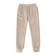 thumbnail image 5 of Pantalones de chándal de mujer con forro polar, cintura alta y pierna ancha - Cintura elástica fruncida, bolsillos - Poliéster, tallas S-XXL, 5 of 6