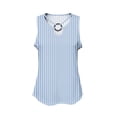 thumbnail image 6 of Njagoc3 Women Light Blue White Striped Keyhole Tank Top Casual Sleeveless Curved Hem Top, 6 of 6