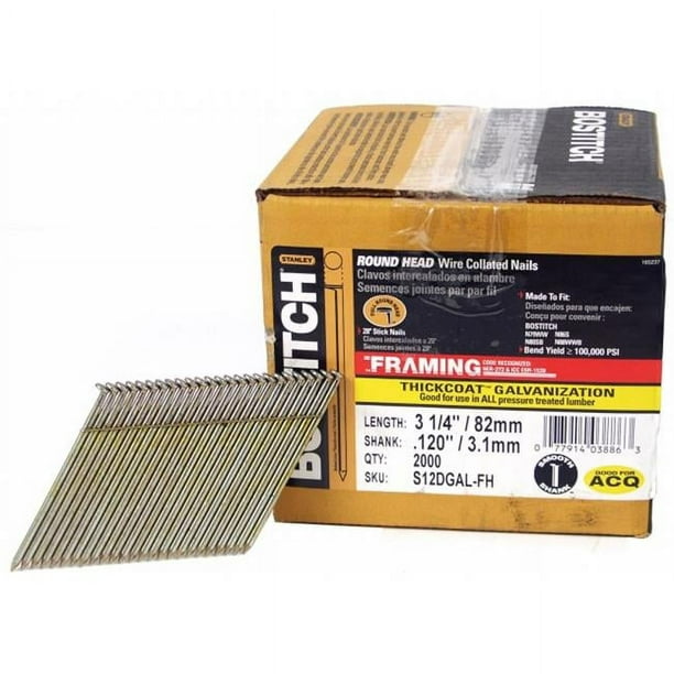 Stanley Bostitch S12DGAL FH 2 000 Count 3.25 in. Thickcoat