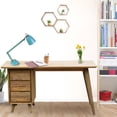 thumbnail image 3 of Recycled Teak Wood Retro Writing Desk with 3 Drawers for Home and Office, 3 of 5