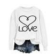 thumbnail image 3 of Craaazy Women's Plus Size Valentines Day Tops Round Neck Love Prints Long Sleeve Sweatshirts Gifts, 3 of 5