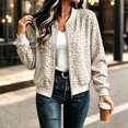 thumbnail image 7 of Zijinkuiwen Women Leopard Print Bomber Jacket Zip Up Long Sleeve Ribbed Cuffs Outerwear for Casual Daily Wear, 7 of 7