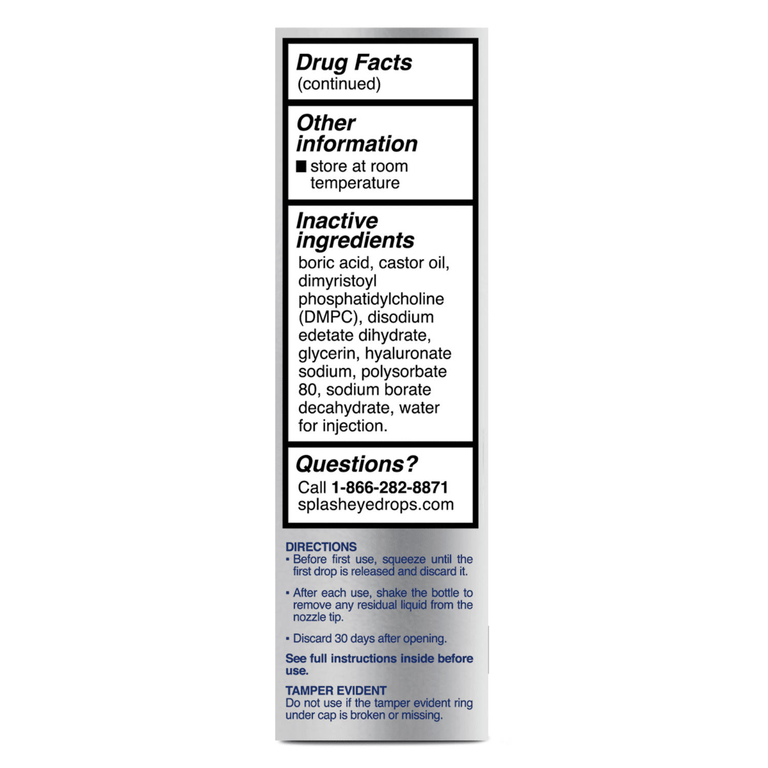 Splash Pure PF Preservative-Free Lubricating Eye Drops for Dry Eyes, Advanced Hydration with Hyaluronate, Smooth, Comfortable Feel, Multi-Dose Bottle, 0.34 Fl Oz