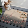 thumbnail image 3 of Entryway Rug 2'x3', Chinese Ink Painting Small Rug for Kitchen Bathroom Door Mat Indoor Entrance, Pink Peach Blossom Branches Non-Slip Area Rugs Floor Mats Carpet Front Door Rugs, 3 of 8