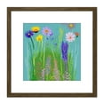 thumbnail image 1 of Abstract Wildflower Floral Garden Meadow Bright Colourful Painting Square Wooden Framed Wall Art Print Picture 8X8 Inch, 1 of 4