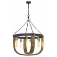 thumbnail image 3 of Cal Lighting Apulia 8-Light Wood & Metal Chandelier in Black/Distressed Brown, 3 of 3