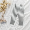 thumbnail image 2 of Generic Baby Boys Girls Striped Patchwork Pants Trousers Leggings Outfits Spring Summer Autumn Clothes for Holiday Party Leisure（6-12 Months Gray）, 2 of 3