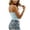 Blue, variant on XFeng Women Adjustable Spaghetti Strap Ribbed Tank Top, Scoop Neck Slim Camisole