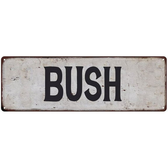 BUSH Vintage Look Rustic Chic Metal Sign 6x18 106180036064