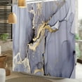 thumbnail image 4 of Abstract Marble Shower Curtain Gold & Purple Marble Texture Luxurious and Durable Polyester Waterproof and Easy to Clean Perfect for a Modern Bathroom Makeover Includes Hooks (72"x72), 4 of 6