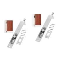 2 Pieces Locks Door Blocker Trap Door Latch Double Door Bolt 15X2.5CM Silver