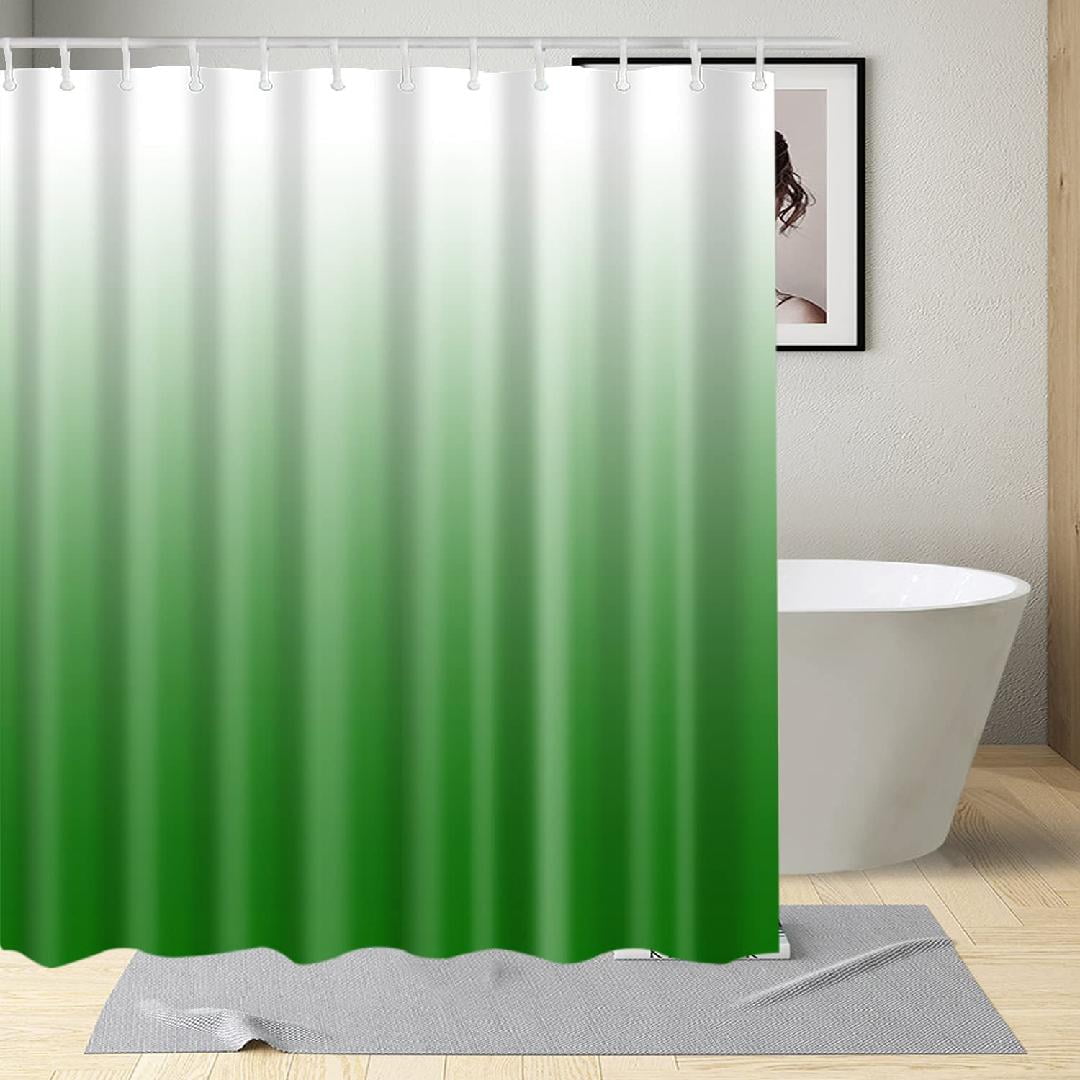 Bathroom Modern Fabric Shower Curtain Ombre Shower Curtain Sets with 12