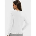 thumbnail image 5 of Women's Lightweight Cardigan - Long Sleeve V-Neck Button Down Sweater with Scalloped Edges, 5 of 6