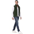 thumbnail image 3 of Mofiz Men's Vest Outerwear Full Zip Windproof Sleeveless Hiking Golf Jacket Army green M-2XL, 3 of 16