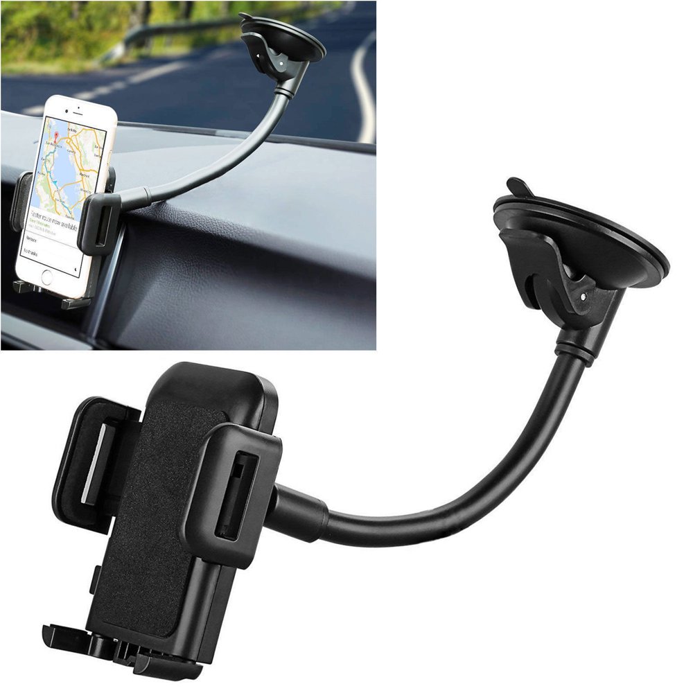 Cell Phone Car Mount, 360 Degree Rotatable Windshield Dashboard PU