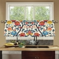 thumbnail image 4 of Yayeee Kitchen Curtains Tier Set of 2 Light Filtering 57"x36" Over Sink Window Panels, Vibrant Japanese Flowers, 4 of 7