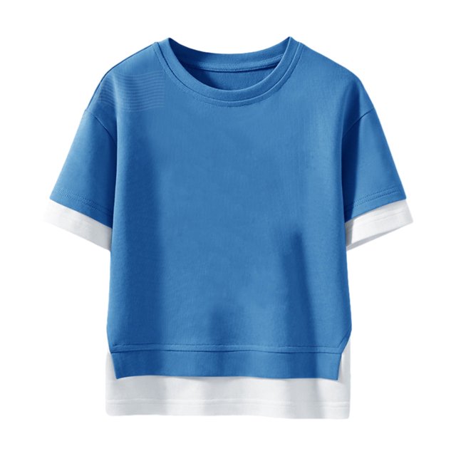 Besolor T-Shirts d'Été pour Tout-Petits, Manches Courtes, Col Rond, Bloc de Couleur, pour Garçons et Filles de 2 à 8 Ans