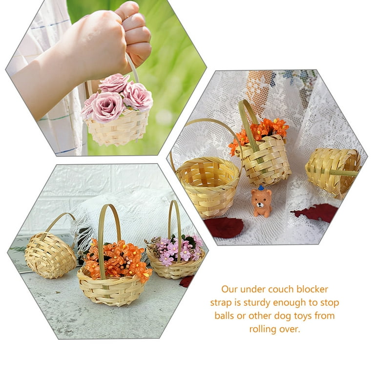 10pcs Mini Woven Baskets Small Handheld Candy Baskets Flower