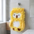 thumbnail image 2 of Unique Bargains Cute Owl Chenille Hanging Hand Towels Yellow 11" x 9", 2 of 7