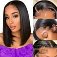 thumbnail image 6 of Hot Sale Short BOB Wig T Part Side Part Bob Wigs Lace Frontal Cuticle Aligned Pre Plucked Brazilian Human Hair for Black Womenwig, 6 of 6