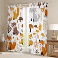 thumbnail image 2 of jejeloiu Cute Fox Blackout Curtains Set of 2 (52x84 Each),Kawaii Cartoon Animal Window Curtains,White Orange Curtains and Drapes For Men Women,Microfiber Bedroom Decor, 2 of 6