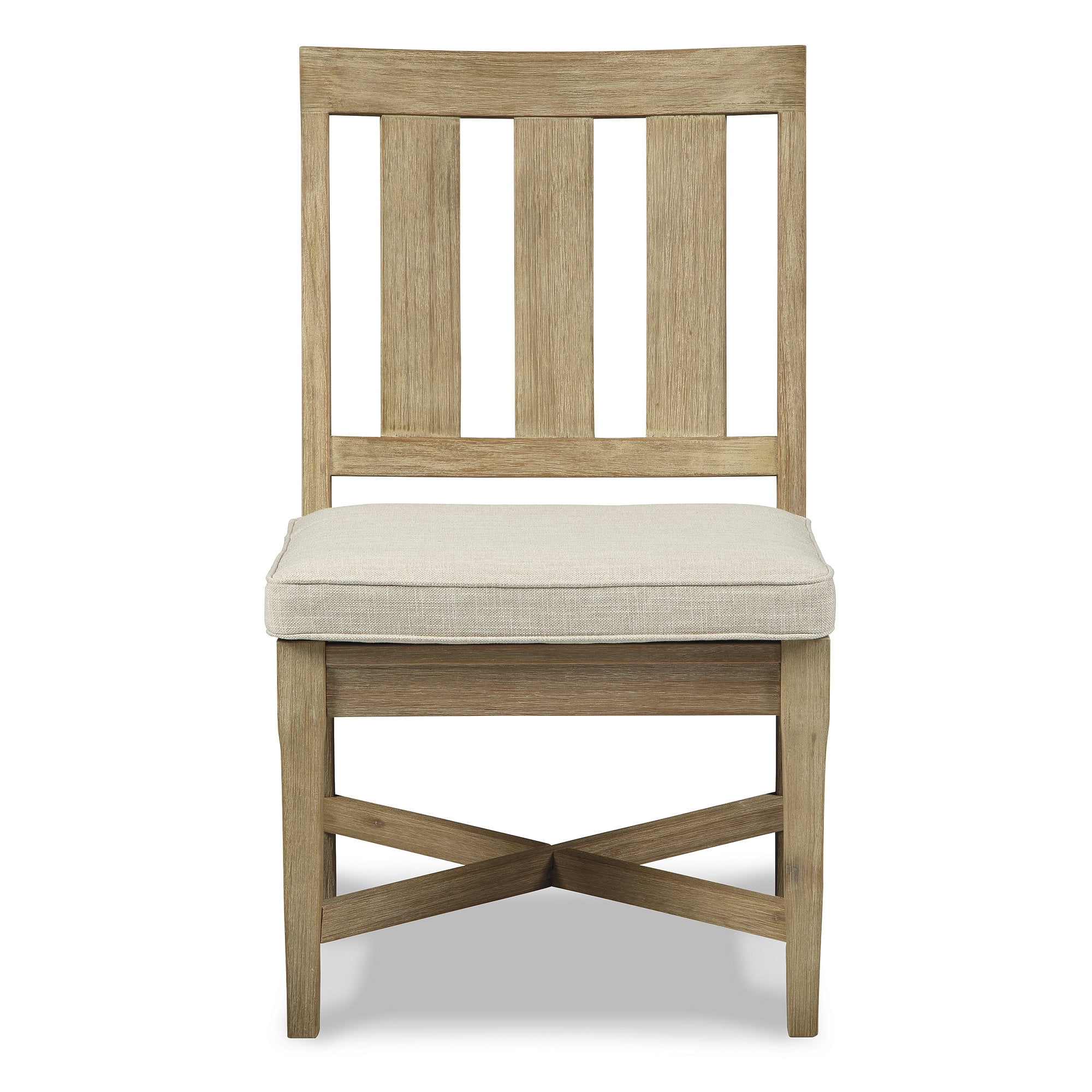 Signature Design by Ashley Clare View Outdoor Eucalyptus Patio Dining Chair, Set of 2, Beige