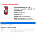 thumbnail image 2 of Right Passenger Side Tail Light Assembly - Compatible with 2012 - 2019 Nissan NV2500 2013 2014 2015 2016 2017 2018 2021, 2 of 2