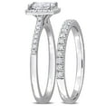 thumbnail image 4 of Created Forever Women's 1 1/3ct TW Lab Grown Halo Diamond 14k White Gold Bridal Set, 4 of 9