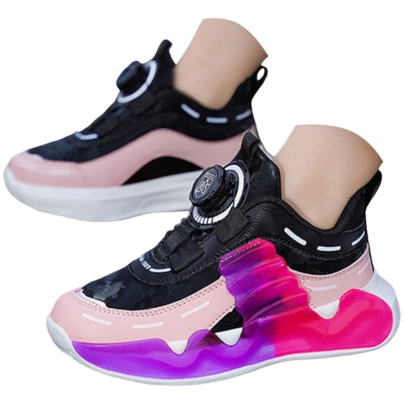 Duqingm Kids Sneakers for Boys Girls Running Tennis Shoes Lightweight Breathable Sport Athletic Purple,3.5